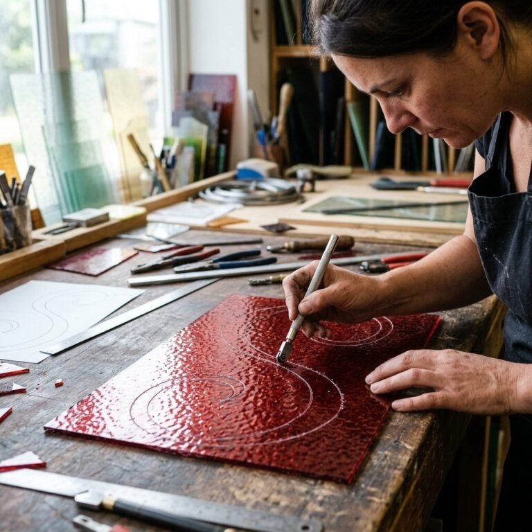 Mastering Curved Cut Scores on Thick Art Glass: Step-by-Step