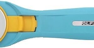 OLFA 45mm Quick-Change Rotary Cutter (RTY-2/C) - Rotary Fabric Cutter w/Blade Cover for Crafts, Sewing, Quilting, Replacement Blade: OLFA RB45-1 (Aqua)