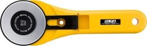 OLFA 60mm Straight Handle Rotary Cutter (RTY-3/G) – Rotary Fabric Cutter w/Blade Cover for Crafts, Sewing, Quilting, Replacement Blade: OLFA RB60-1