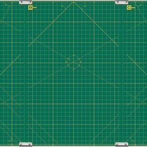 OLFA 35" x 70" Connecting Grid Rotary Cutting Mat Set (RM-CLIPS/3) - Self Healing Double Sided 35x70 Inch Cutting Mat with Grid for Fabric & Sewing, Designed for Use with Rotary Cutters (Green)