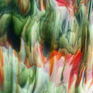 Poinsettia (White/ Aventurine Green/ Red Double Rolled Fusible 90 COE)